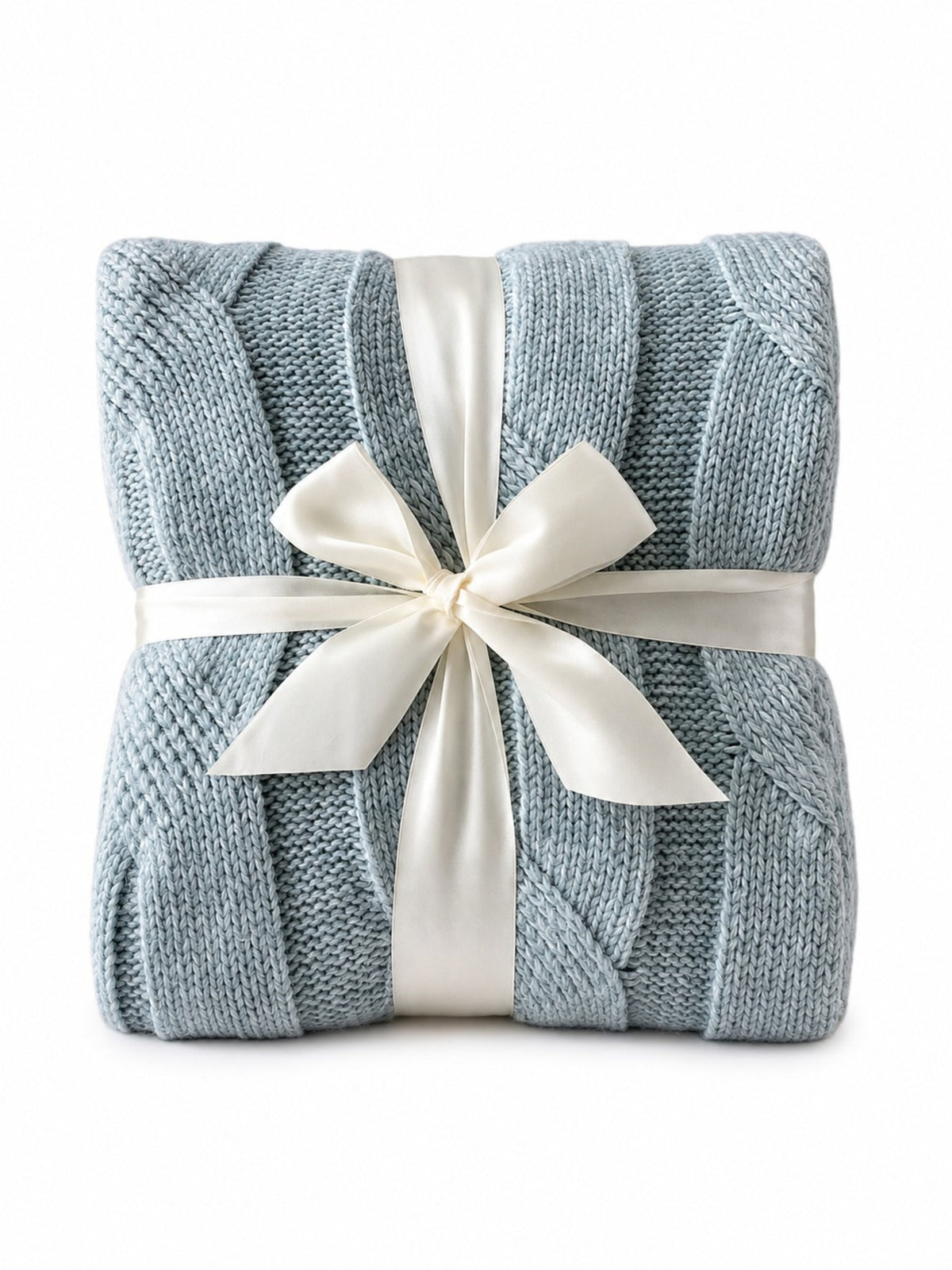 Cable knit faux cashmere throw blanket