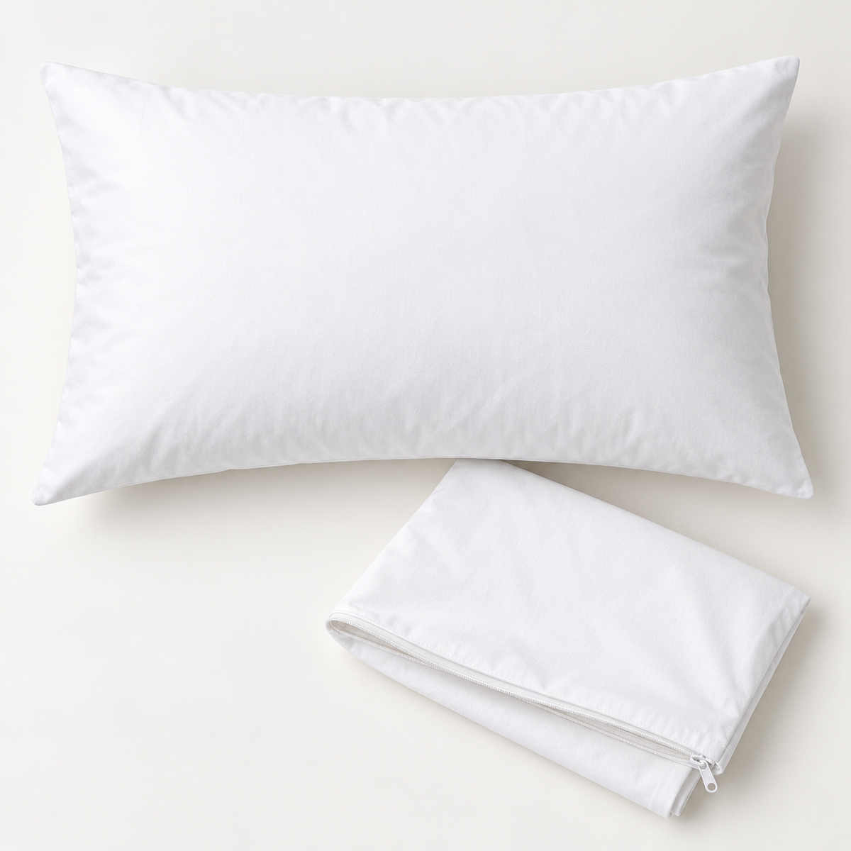 Queen Anne 100% Cotton Zippered Pillow Protectors, Set of 2