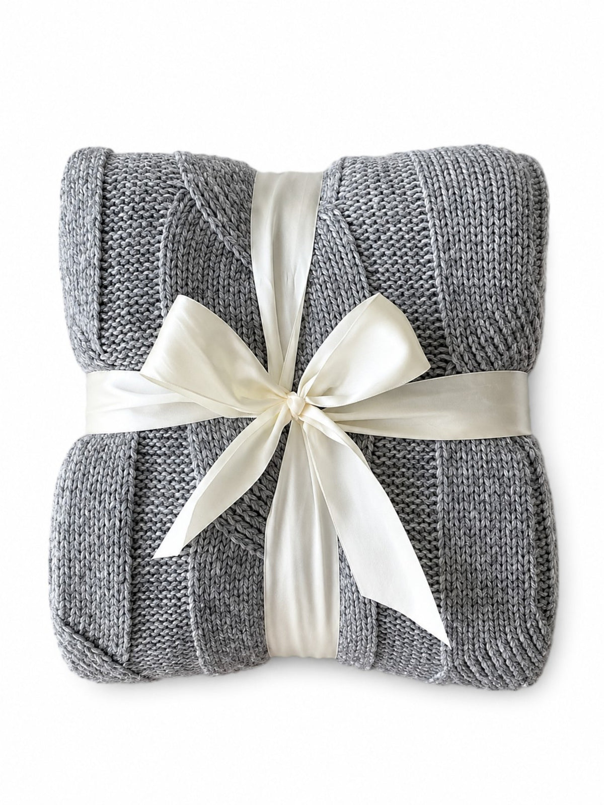 Cable knit faux cashmere throw blanket