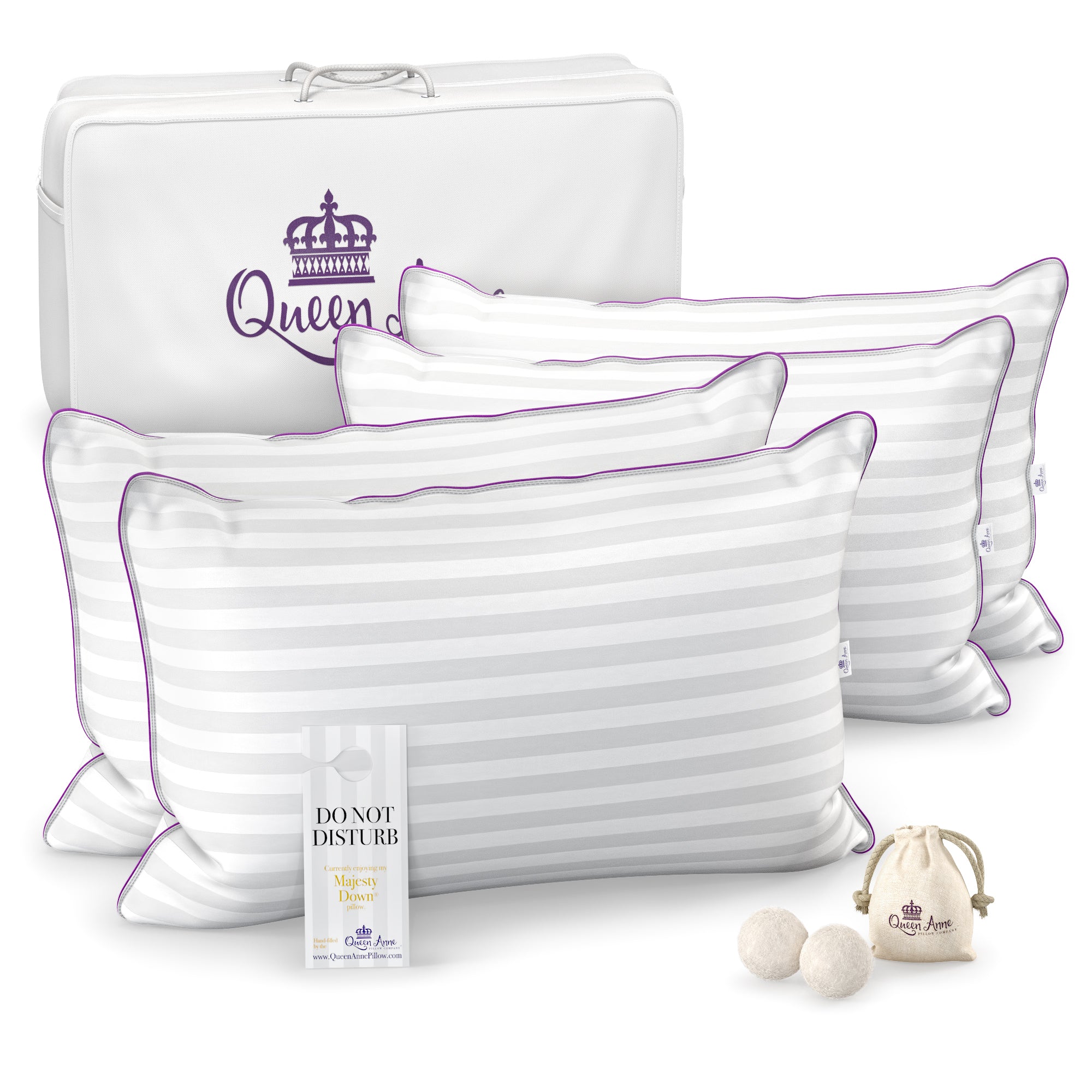 Majesty Down – Synthetic Down Hypoallergenic Pillows - Set of Four