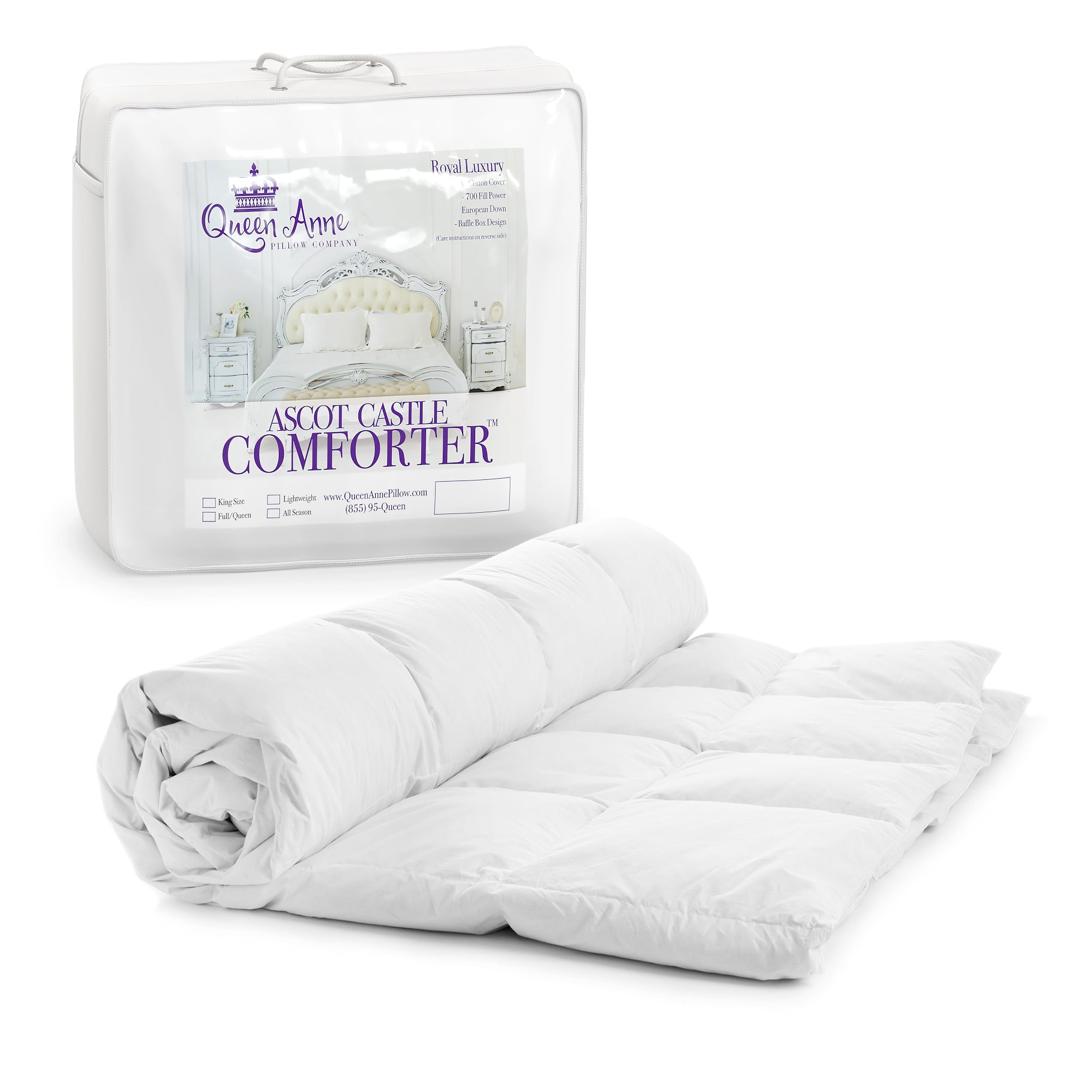 Ascot Castle White Goose Down Comforter